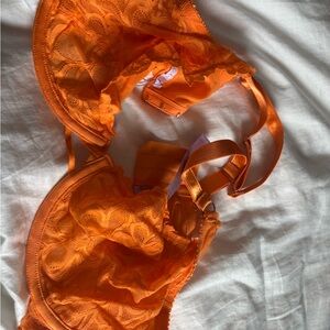 Savage X Fenty Orange Lace Women's Bra
